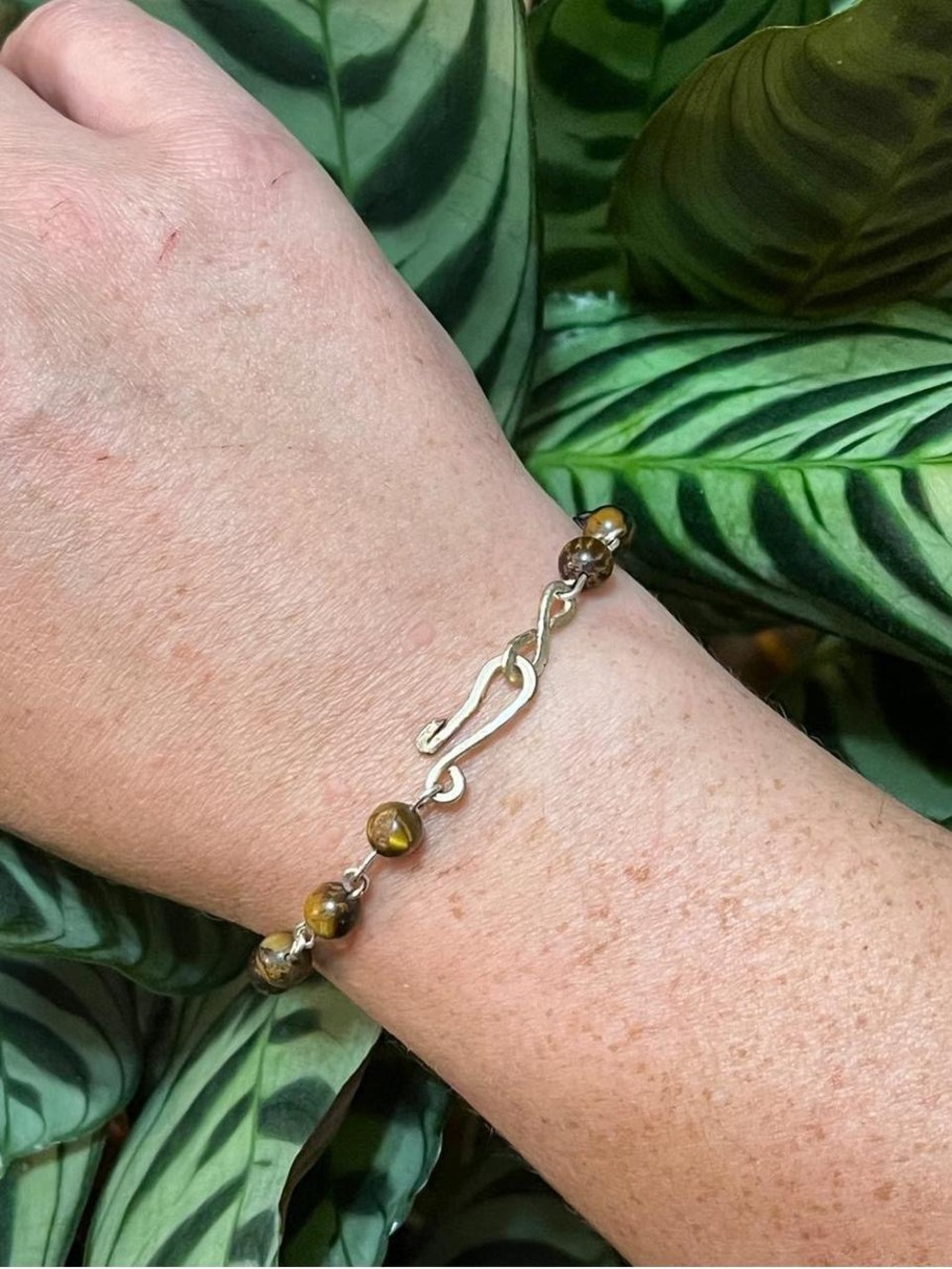 Genuine Tiger's Eye Beaded Bracelet, Handmade, Artisan Jewelry - Picture 3 of 5